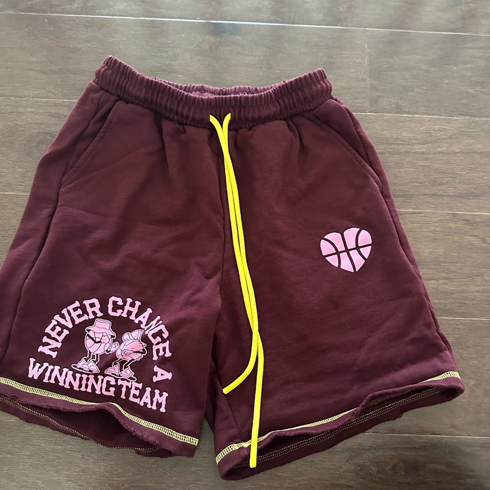 Boys Maroon Overtime Graphic Shorts